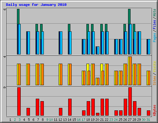 Daily usage for January 2010