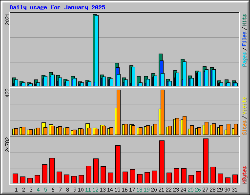 Daily usage for January 2025