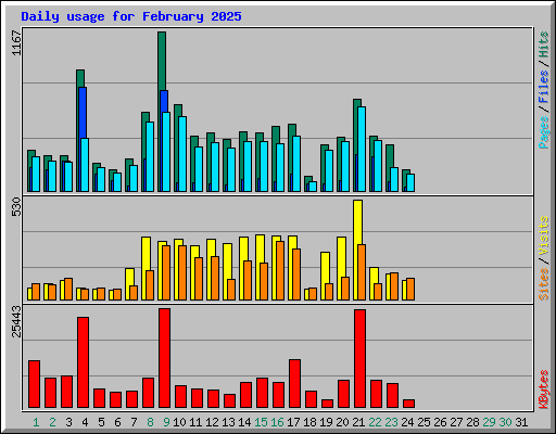 Daily usage for February 2025