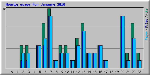 Hourly usage for January 2010