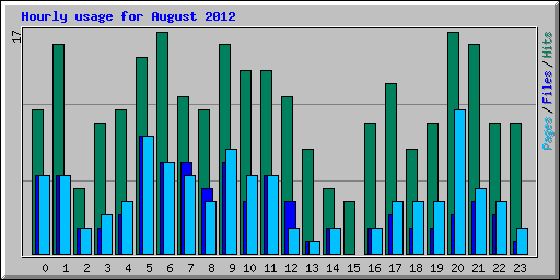 Hourly usage for August 2012