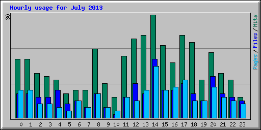 Hourly usage for July 2013