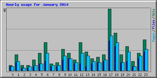 Hourly usage for January 2014