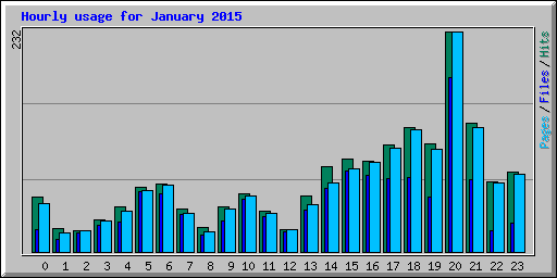 Hourly usage for January 2015