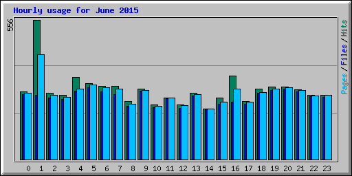 Hourly usage for June 2015