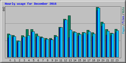 Hourly usage for December 2016