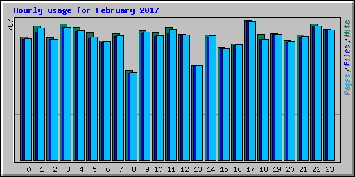 Hourly usage for February 2017