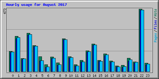 Hourly usage for August 2017