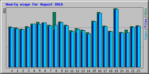 Hourly usage for August 2018