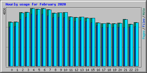 Hourly usage for February 2020