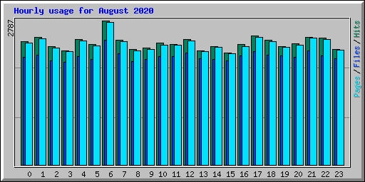 Hourly usage for August 2020