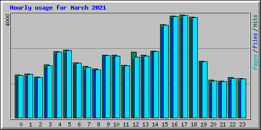 Hourly usage for March 2021