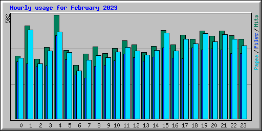 Hourly usage for February 2023