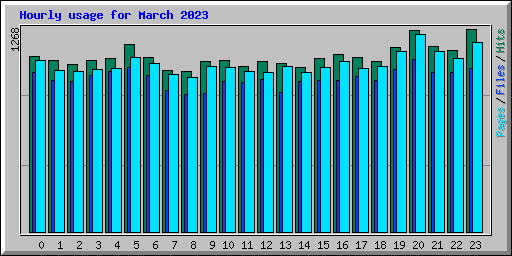 Hourly usage for March 2023