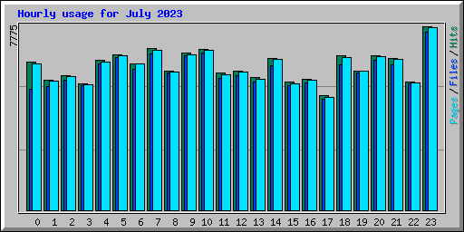 Hourly usage for July 2023