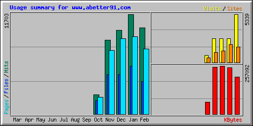 Usage summary for www.abetter91.com